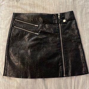 4SI3NNA Faux Leather Skirt